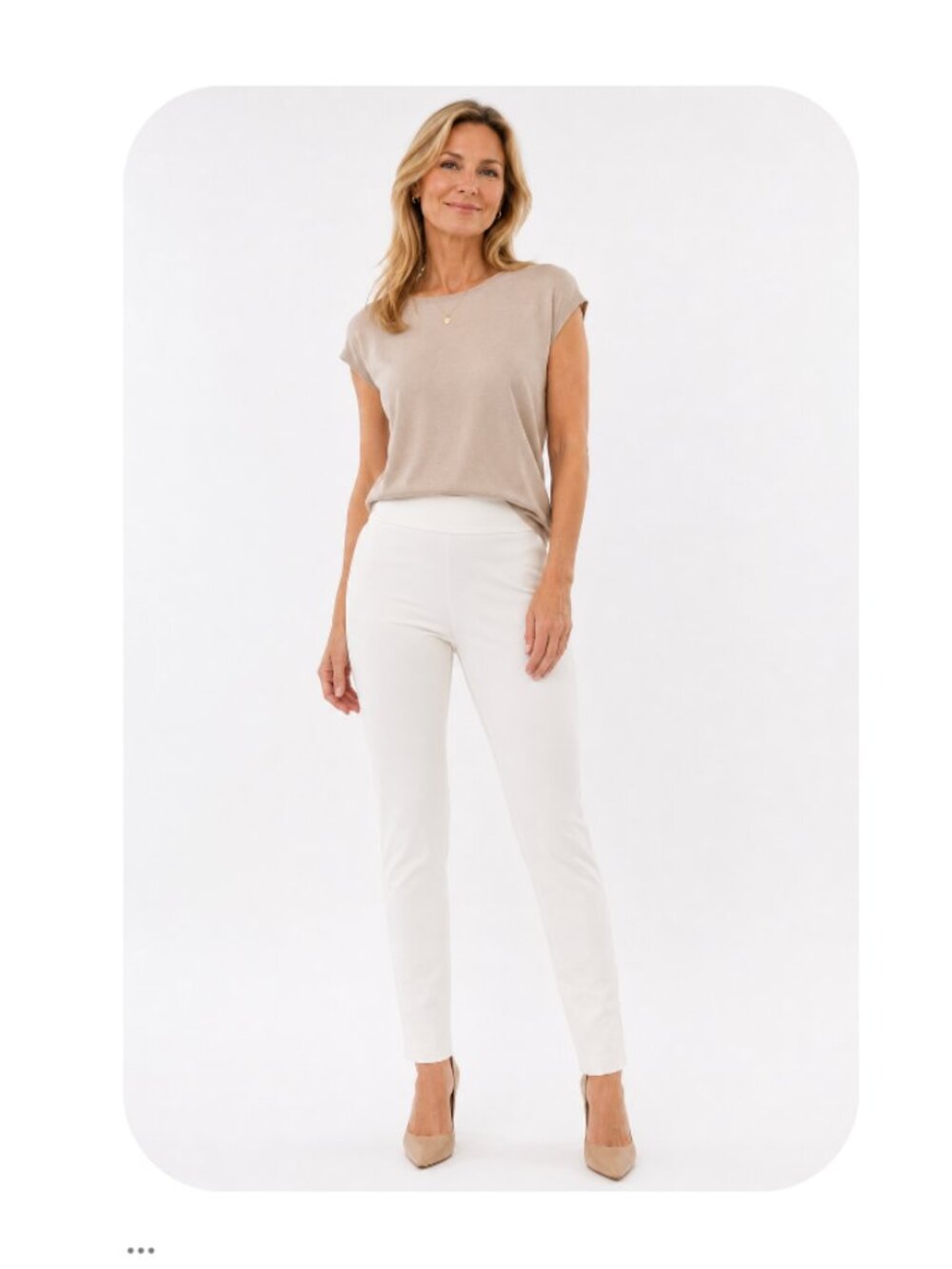 Eileen Fisher Washable Stretch Crepe Slim Pant Slim Off White Pants S /31”